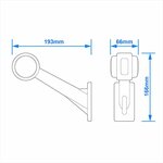 Width light 12/24V red/white 166x193mm LED right