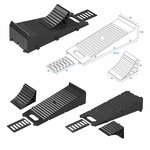 Ramp block with wheel chock black - set of 2