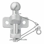 Tow ball silver combined double version D21/S350 E-type approved