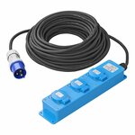 CEE 3-way socket 20M 3x 1.5 mm² (2xSchuko + 1x2-USB)