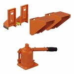 Hydraulic jack with leveller for twin axle
