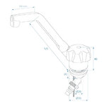 Cold water tap De Luxe 12V dia 20 mm white large button