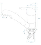 Mixer tap Keramik Carino 12V dia 33 mm chrome