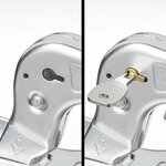 Steel ball coupling vertical 2 holes round 50mm 1300kg braked