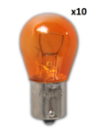 Car lamp 12V 21W BAU15s orange x10 piece