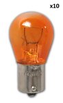 Car bulb 12V 21W BA15s orange x10 piece