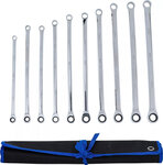 Ratchet Ring Wrench and Ring Spanner Set extra long 10 - 19 mm 10 pcs