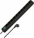 extension lead with switch 10-way black 3m H05VV-F 3G1,5