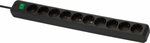 extension lead with switch 10-way black 3m H05VV-F 3G1,5