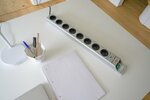 13,500A surge protection power strip 8-way silver 2.5m H05VV-F 3G1,5