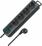 extension lead 4-way black 1,5m H05VV-F 3G1,5