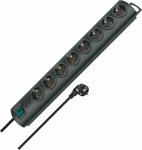 extension lead 8-way black 2m H05VV-F 3G1,5