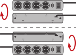 extension lead 8-way black 2m H05VV-F 3G1,5