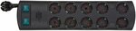 extension lead 10-way black 2m H05VV-F 3G1,5 each 5 sockets switched