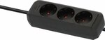 extension lead 3-way black 1,5m H05VV-F 3G1,5