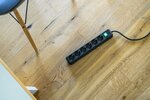 extension lead with switch 6-way black 1,5m H05VV-F 3G1,5