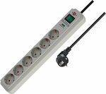 13.500A extension lead with surge protection 6-way light grey 1,5m H05VV-F 3G1,5