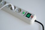 13.500A extension lead with surge protection 6-way light grey 1,5m H05VV-F 3G1,5
