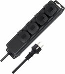 Extension Lead IP44 4-way black 2m H07RN-F 3G1,5
