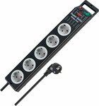 extension lead 5-way black 2.5m H05VV-F 3G1.5