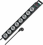 surge protection 13.500 A 8-way black 2,5 m H05VV-F 3G1,5