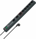 19.500A automatic extension lead with surge protection 8-way anthracite 3m H05VV-F 3G1,5 1xMain 5xFollow 2xPermanent