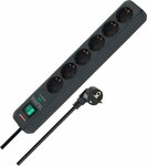 13,500A extension lead with surge protection 6-way anthrazit 5m H05VV-F 3G1.5