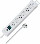 extension lead 6-way white 3m H05VV-F 3G1,5
