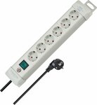 extension lead 6-way light grey 3m H05VV-F 3G1,5