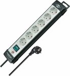extension lead 6-way black light grey 3m H05VV-F 3G1.5