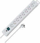 extension lead 8-way white 3m H05VV-F 3G1,5