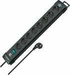 extension lead 8-way black 3m H05VV-F 3G1,5