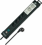 Technics Extension Lead 6-way black 3m H05VV-F 3G1, 5  2 permament, 4 switchable