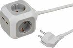 USB-Charger socket cube 4-fold, 1.4m H05VV-F 3G1,5
