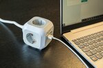 USB-Charger socket cube 4-fold, 1.4m H05VV-F 3G1,5
