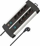 Technics extension lead 8-way Duo black 3m H05VV-F 3G1.5 with every 4 sockets switched