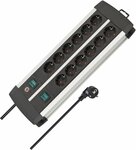 Technics extension lead 12-way Duo black 3m H05VV-F 3G1.5 with every 6 sockets switched