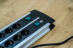 Technics extension lead 12-way Duo black 3m H05VV-F 3G1.5 with every 6 sockets switched
