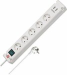 extension lead with USB-Charger 5-way white 3m H05VV-F 3G1.5