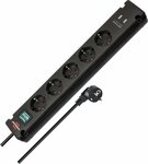 extension lead with USB-Charger 5-way black 3m H05VV-F 3G1.5