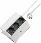 Clampable extension lead 3-way 3m H05VV-F 3G1.5 white anthracite