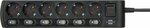 Extension lead individually switchable 6-way 2m H05VV-F 3G1.5 black