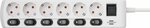 Extension lead individually switchable 6-way 2m H05VV-F 3G1.5 white