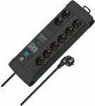 60.000A extension lead with surge protection 8-way Duo black 3m H05VV-F 3G1.5