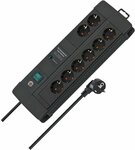 60.000A extension lead with surge protection 8-way Duo black 3m H05VV-F 3G1.5