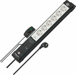 extension lead 6-way black light grey 3m H05VV-F 3G1,5