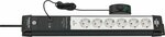 extension lead 6-way black light grey 3m H05VV-F 3G1,5