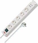 extension lead with 2 USB C charging sockets 5-way white 3m H05VV-F3G1.5