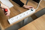 extension lead with 2 USB C charging sockets 5-way white 3m H05VV-F3G1.5