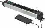 extension lead 6-way with USB C PD 30W and USB A 18W 3m H05VV-F3G1.5